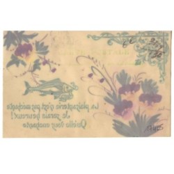 n°17405 - Carte Celluloid - La Plaisanterie n'est pas méchante ... - Poisson et pensées