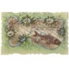 n°17406 - Carte Celluloid -1er Avril - Poisson et fleurs