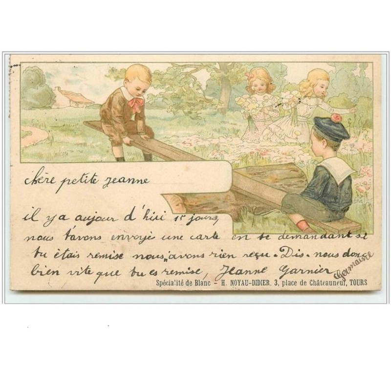 n°1745 - Garçon faisant de la balancelle - Publicité H. Noyau-Didier à Tours