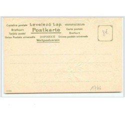 n°1746 - Carte Gaufrée avec décor art nouveau - Fillette et paysage
