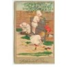 n°17460 - Pauli Ebner - Fröhliche Ostern - Fillettes cherchant des oeufs dans un jardin