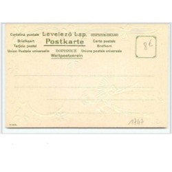n°1747 - Carte Gaufrée avec décor art nouveau - Fillette avec un éventail et paysage