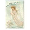 n°17471 - Carte Gaufrée - Fröhliche Weihnachten - Ange gardien lisant