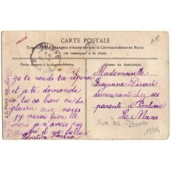n°17504 - Fillette portant des lunettes et lisant - Carte avec strasses et paillettes