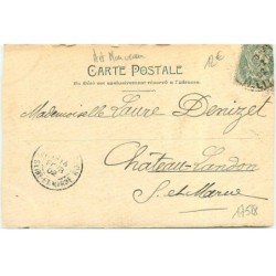n°17518 - Art Nouveau - Jeune Femme avec une coiffe avec du houx
