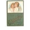 n°10692 - Carte Fantaisie Gaufrée - Fröhliche Ostern - Couple d'Anges