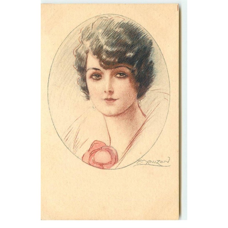 n°17558 - Mauzan - 78-6 Portrait d'une jeune femme dans un médaillon