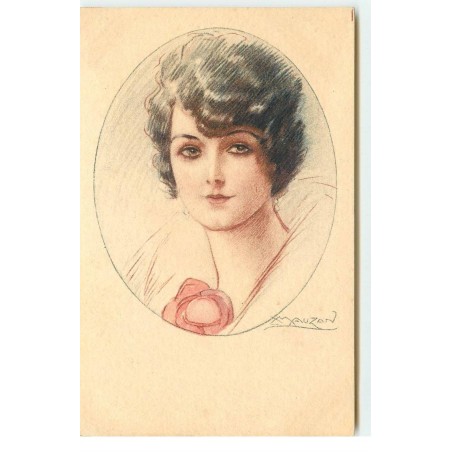n°17558 - Mauzan - 78-6 Portrait d'une jeune femme dans un médaillon