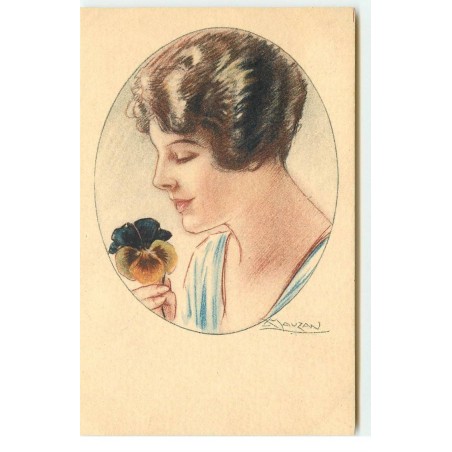 n°17559 - Mauzan - 78-2 Jeune femme sentant une pensée