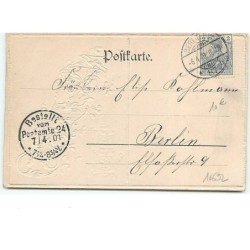 n°10692 - Carte Fantaisie Gaufrée - Fröhliche Ostern - Couple d'Anges