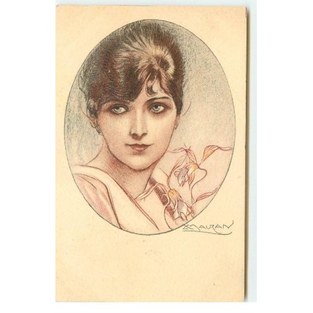 n°17560 - Mauzan - 78-4 Jeune femme dans un médaillon
