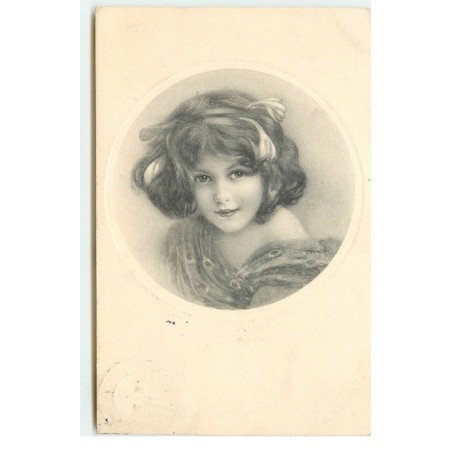 n°17561 - MM Vienne n°371 - Portrait d'une jeune fille dans un médaillon