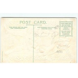 n°17573 - Carte Gaufrée - Love's Message - Ange apportant des coeurs