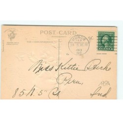 n°17574 - Carte Gaufrée - Clapsaddle -  Love's Greeting - Cupidon sous la neige