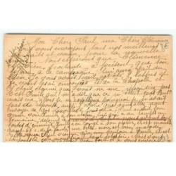 n°17583 - Carte Gaufrée - Bonne Année - Deux enfants, la fillette portant des fleurs