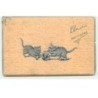 n°17598 - Carte Gaufrée - Amitié Sincère - Chats jouant avec une balle