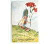 n°10698 - Carte Fantaisie - Hartelijk Gefeliciteerd - Lutin, nain avec un oeillet géant