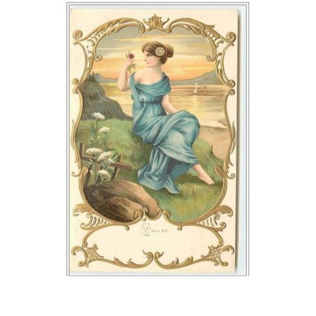 n°1762 - Femme assise au bord de la mer