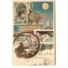 n°17630 - Prosit Neujahr - Hommes jouant de la musique, buvant, dormant - Multi-vues