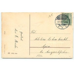 n°17632 - Carte Gaufrée - Herzlichen Glückwunsch zum neuen Jahre - Anges conduisant un train