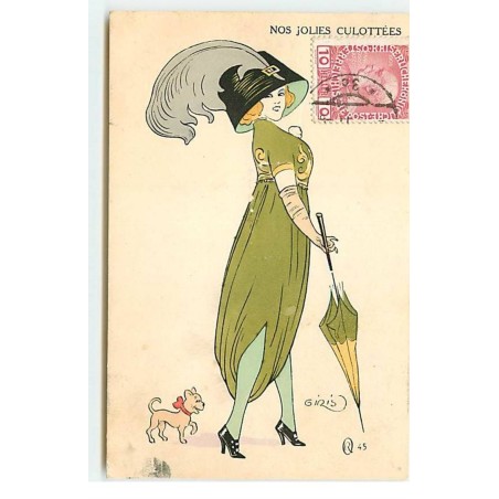 n°17667 - Giris - Nos Jolies Culottées - Chien suivant une femme