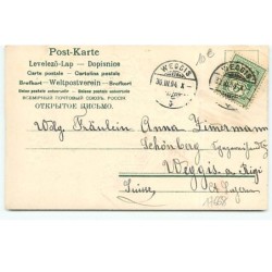 n°17668 - Carte Gaufrée - Fröhliche Ostern - Fillettes regardant des oeufs décorés et des poussins