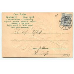 n°17669 - Carte Gaufrée - Fröhliche Pfingsten - Anges tenant un hanneton en laisse