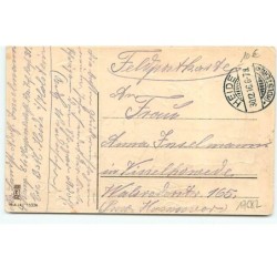 n°17682 - Carte Gaufrée - Glückliches Neujahr - Chien près d'un garçon tenant des lettres