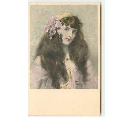 n°10718 - Carte Illustrateur - MM Vienne n°324 - Femme avec des iris dans les Cheveux
