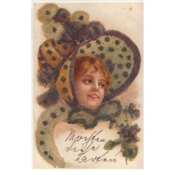 n°17702 - Carte avec perles...