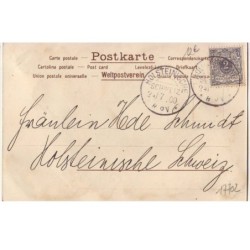 n°17702 - Carte avec perles - Jeune femme rousse avec un chapeau