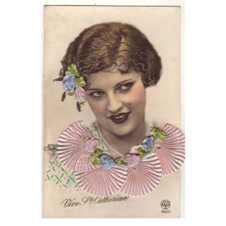 n°17704 - Vive Ste Catherine - Jeune femme avec un col en tissu