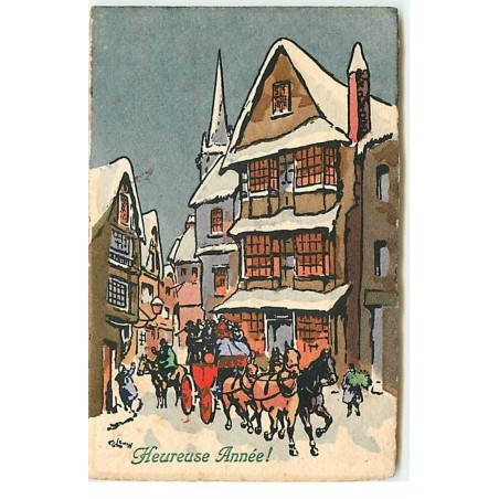 n°17723 - MM Vienne n°627 - Heureuse Année - Calèche dans une rue