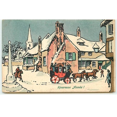 n°17724 - MM Vienne n°502 - Heureuse Année - Calèche dans une rue sous la neige