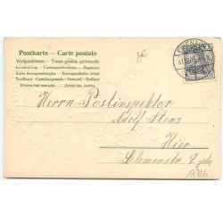 n°17726 - Carte Gaufrée - Prosit Neujahr - Enfants faisant une bataille de boules de neige