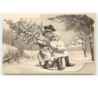 n°10722 - Carte Fantaisie Gaufrée - Noël - Enfants sur une luge n°1
