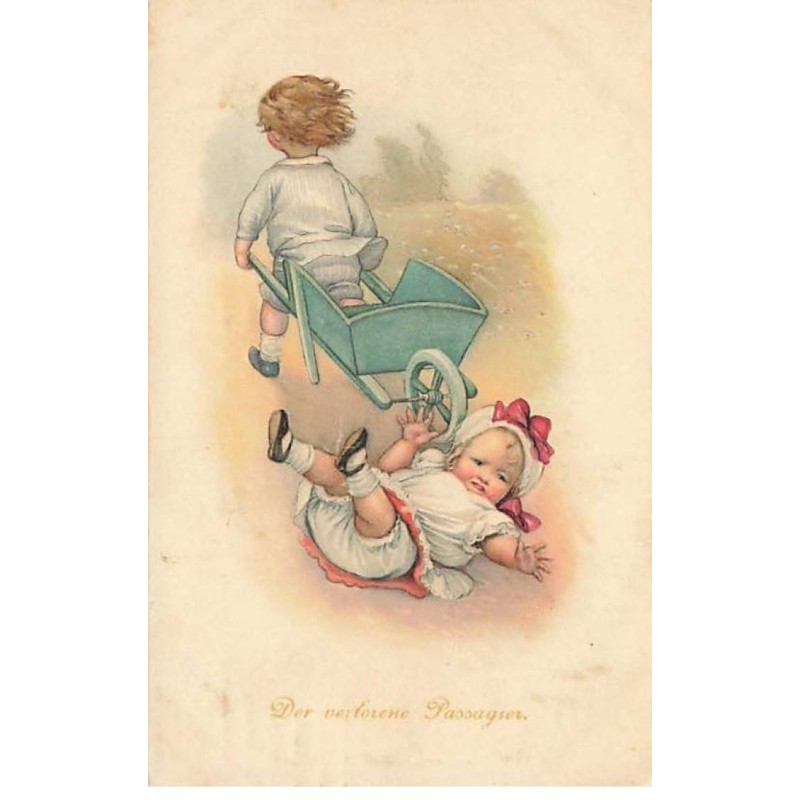 Illustrateur - SB Pearse - MM Vienne 728 - Fillette chutant d'une brouette tirée par un garçon