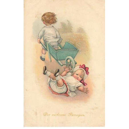 Illustrateur - SB Pearse - MM Vienne 728 - Fillette chutant d'une brouette tirée par un garçon
