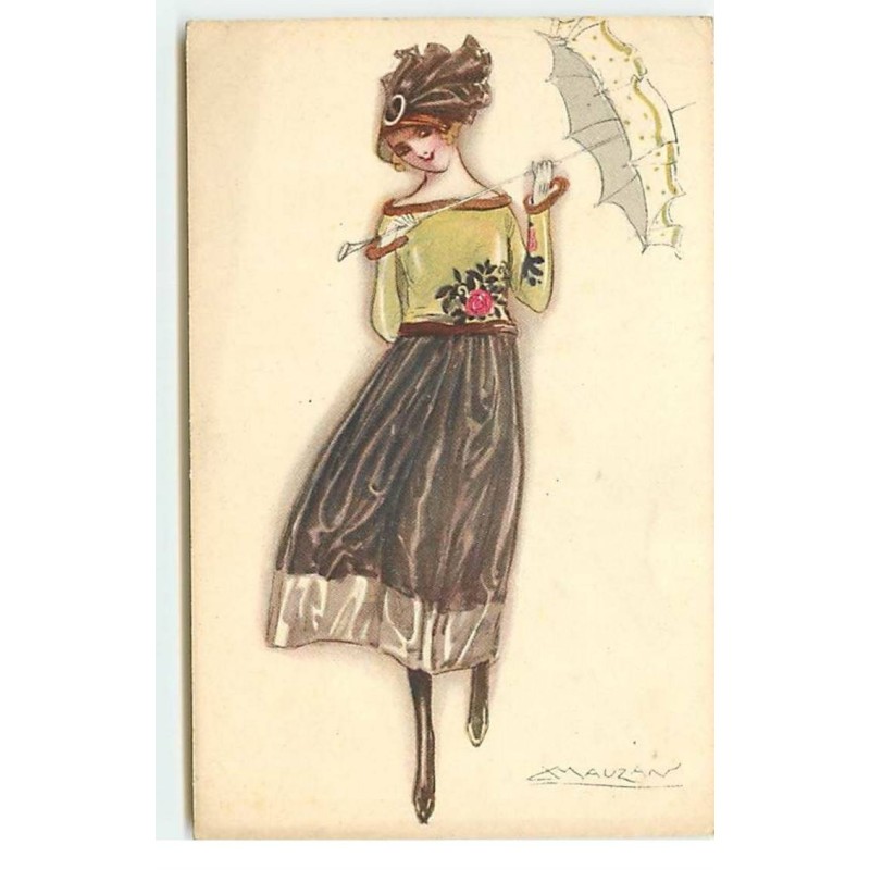 n°17757 - Mauzan n°46-5 - Jeune Femme se protégeant avec une ombrelle