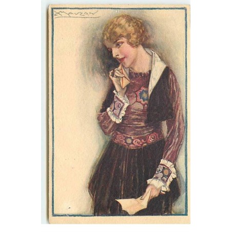 n°17760 - Mauzan n°321-2 - Jeune Femme songeuse après avoir lu une lettre