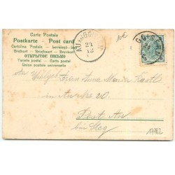 n°17782 - Carte Gaufrée - Fröhliche Weihnachten - Eglise sous la lune, portrait d'une fillette dans un médaillon