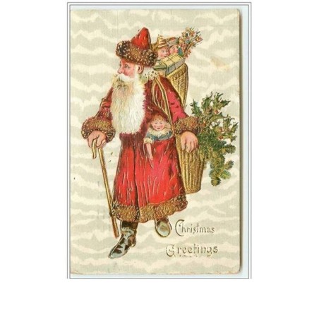n°1779 - Carte Gaufrée - Christmas Greetings - Père Noël