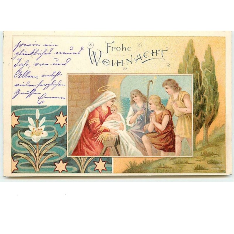 n°10734 - Carte Fantaisie - Frohe Weihnacht - Art Nouveau - Nativité