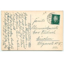 n°17832 - Fröhliche Weihnachten - Ange tirant une luge remplie de cadeaux, regardant par une fenêtre