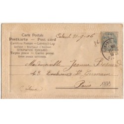 n°17849 - Carte en relief avec Paillettes - Bons souhaits à Jeanne et à Charles
