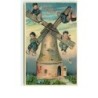 n°10739 - Carte Fantaisie - Glücliches Neujahr - Enfants accrochés aux ailes d'un Moulin