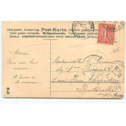 n°17874 - Carte Gaufrée - Bonne Année - Trains dans la nuit