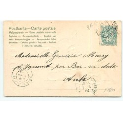 n°17890 - Carte Gaufrée - Poussins sur le dos de lièvres