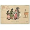 n°18005 - MM Vienne n°607 - P. Ebner - Heureuse Année - Enfants avec leurs manteaux dans une entrée