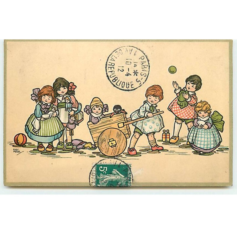 n°18007 - H.G.C. Marsh - Enfants jouant avec des poupées, des balles ...